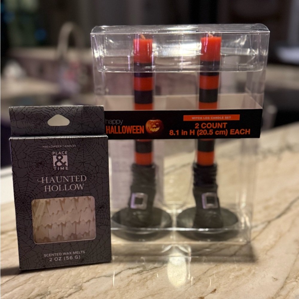 Halloween Witch Leg Candle Set and Ghost Wax Melts